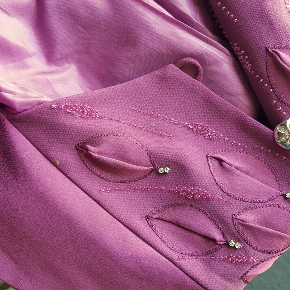 Champagne Italy Fashion Church Jacket Size 12 - Picture 8 of 8